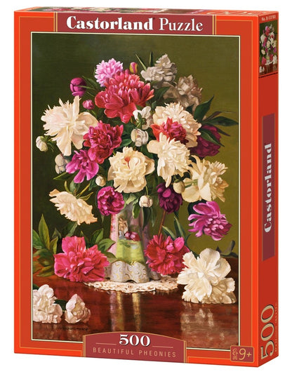 500 Piece Jigsaw Puzzle, Beautiful Pheonies, Bunch of flowers, Still nature, Adult Puzzle, Castorland B-53780