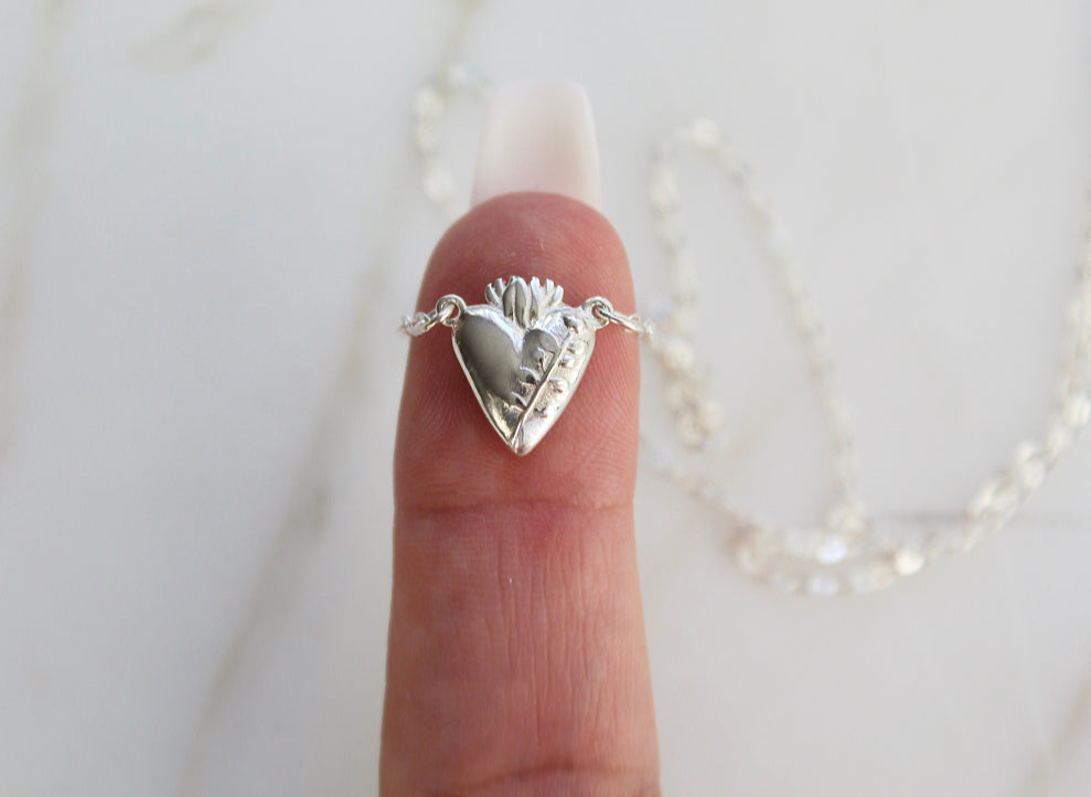 Holy Hearts™ Chaste Heart Of St. Joseph Necklace In Sterling Silver