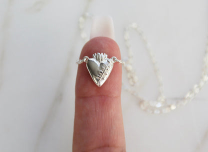 Holy Hearts™ Chaste Heart Of St. Joseph Necklace In Sterling Silver