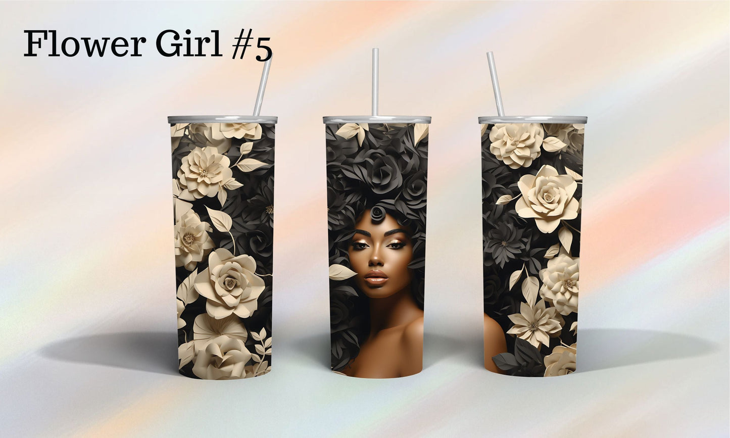 African American Girl covered in Girls Tumbler