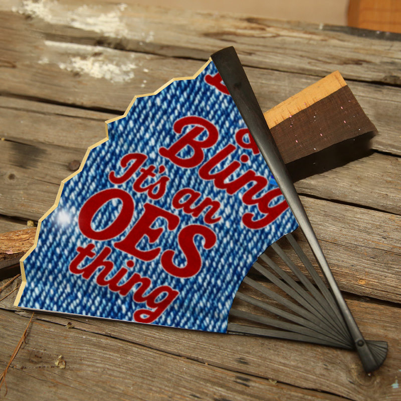 Blue Jean Design #1 It's an OES thing, Sorority, Sisterhood, Eastern Star, Boots on the ground  Hand-held Folding Fan