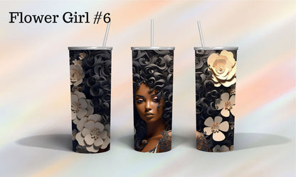 African American Girl covered in Girls Tumbler