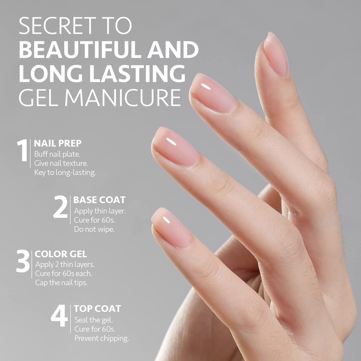 GAOY Glassy Gel Top Coat & Base Coat Set - 2 pcs