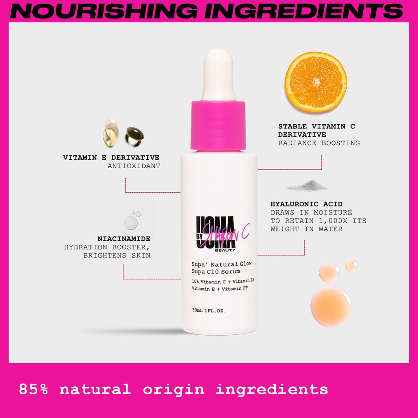 UOMA By Sharon, Supa Natural Glow Vitamin C Serum
