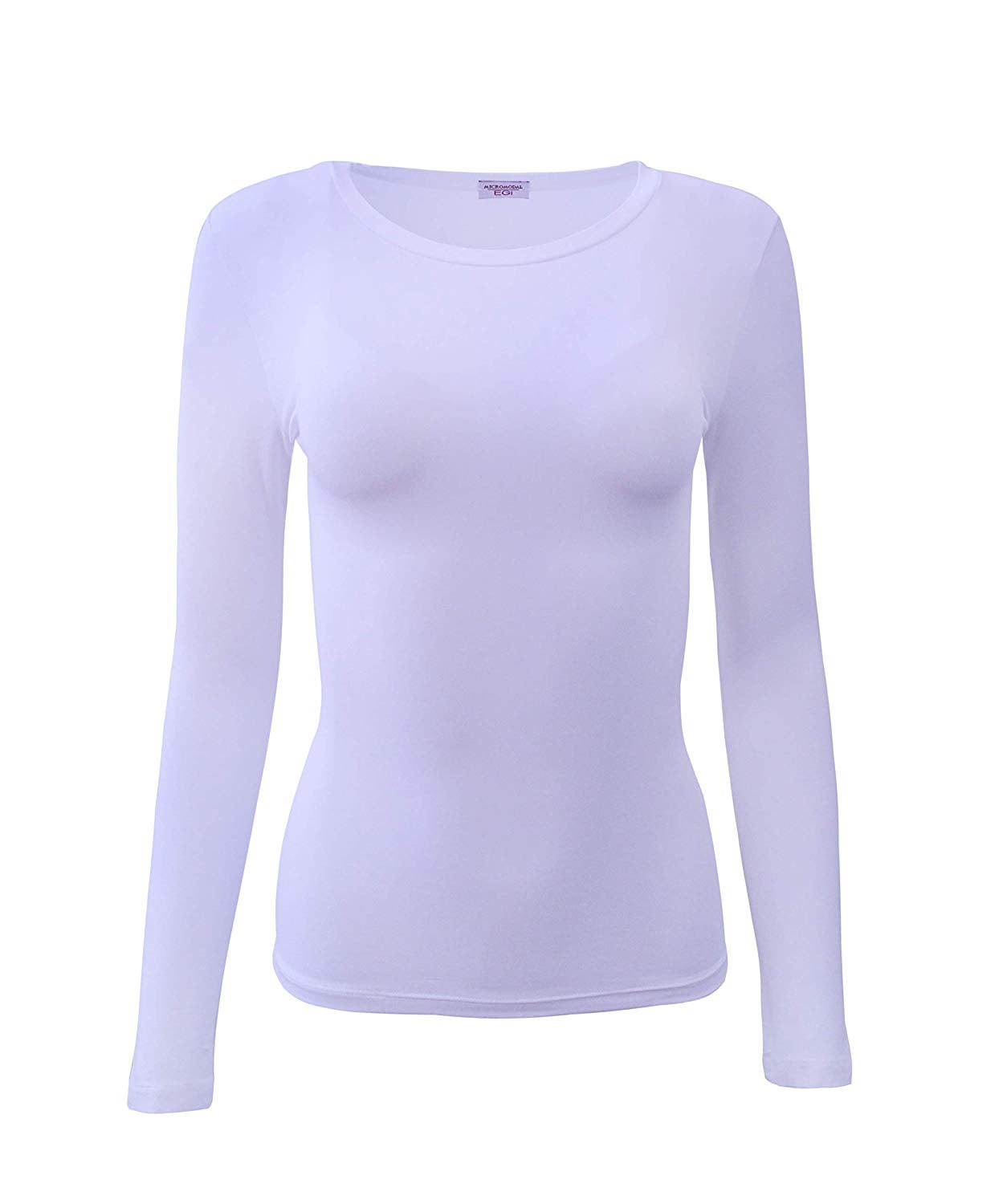 EGI Luxury Modal Women's Long Sleeved T-Shirt. Proudly Made in Italy ( Crew Neck).