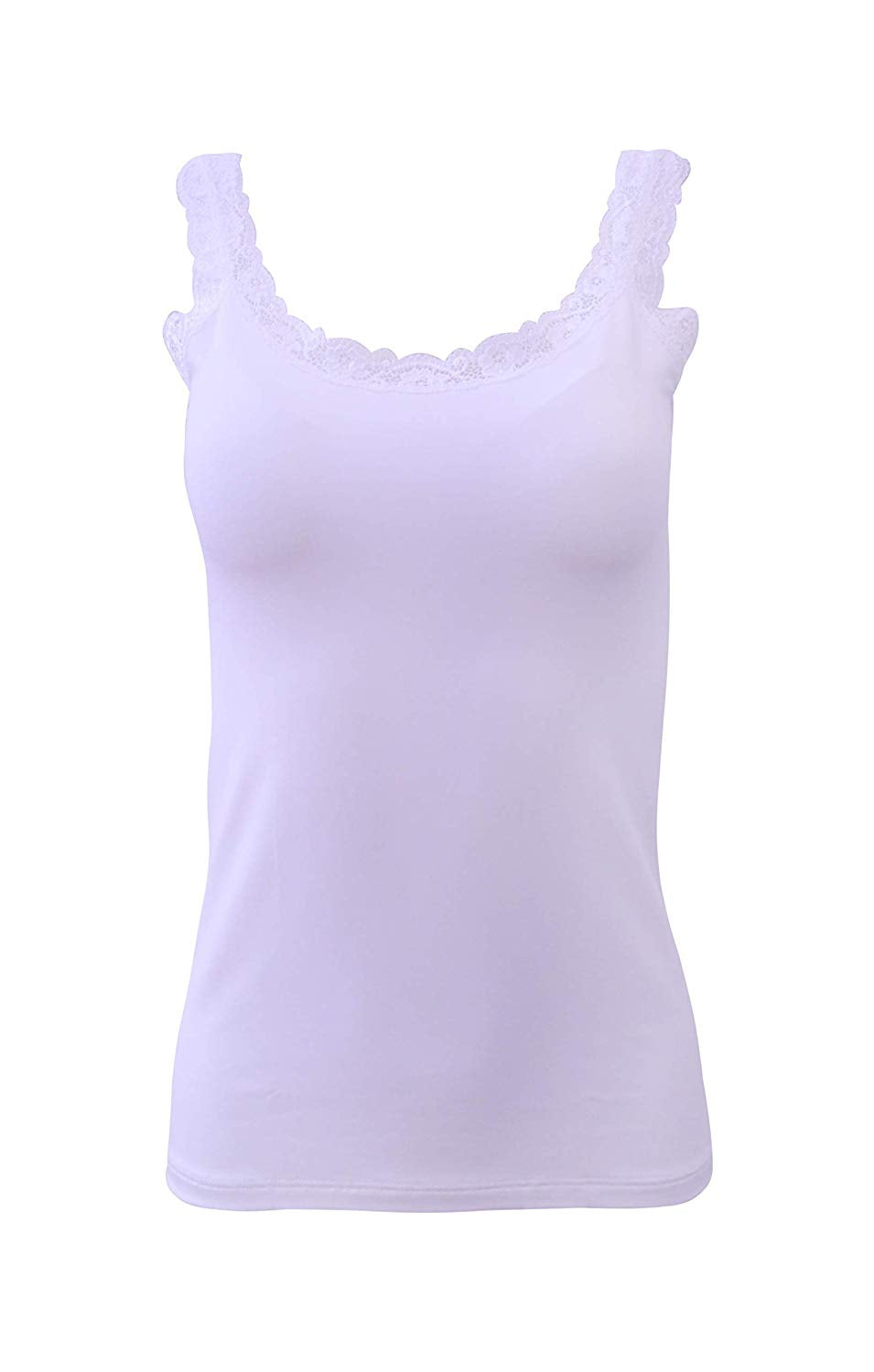 EGI Luxury Modal Women's Lace-Trimmed Camisole. Proudly Made in Italy.(1122)