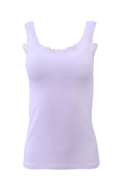 EGI Luxury Modal Women's Lace-Trimmed Camisole. Proudly Made in Italy.(1122)