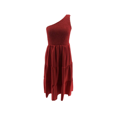One Shoulder Smocked Dress