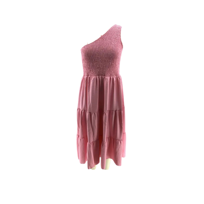 One Shoulder Smocked Dress