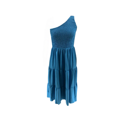 One Shoulder Smocked Dress