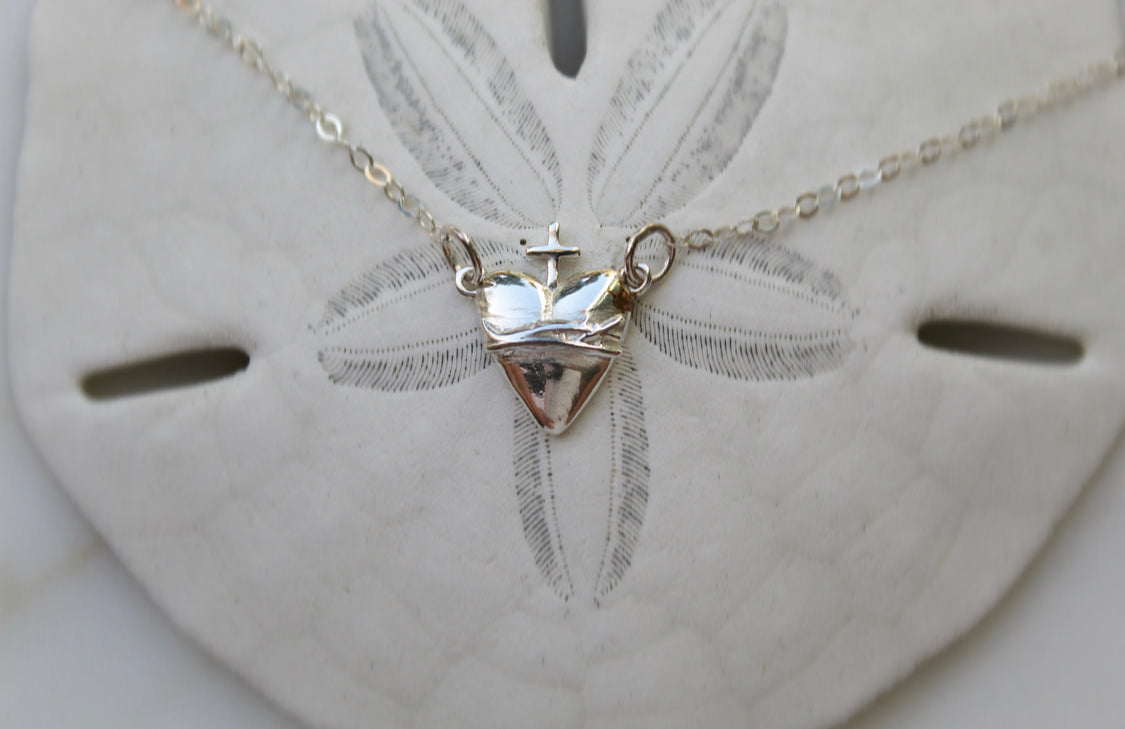 Holy Hearts™ Sacred Heart of Jesus Necklace in Sterling Silver