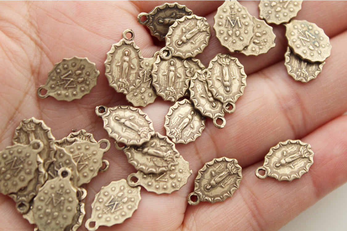 Miraculous Medal Necklace #7 in Bronze