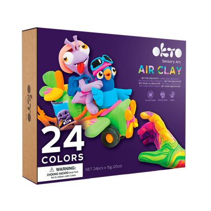 OKTO Air Clay Set for Creativity – 24 Colors