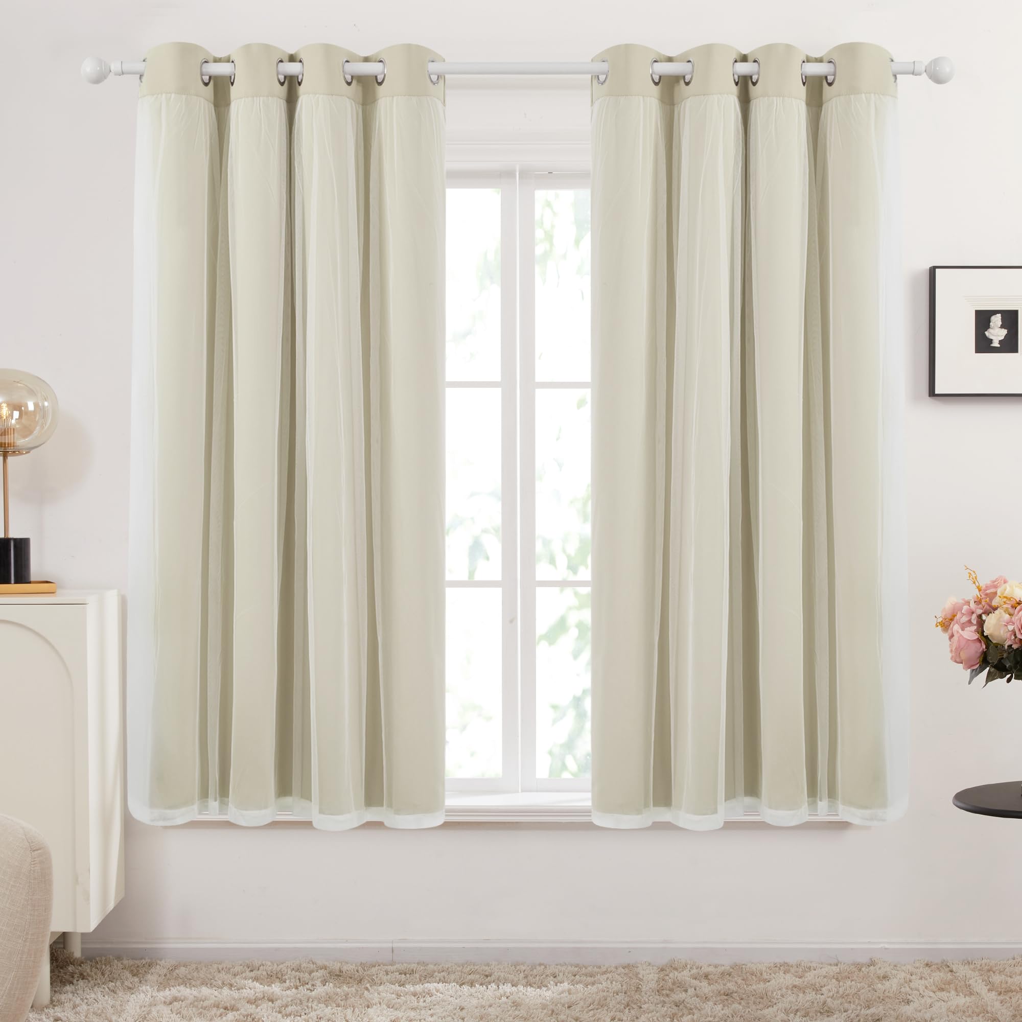 Double Layer Blackout & Sheer Curtains