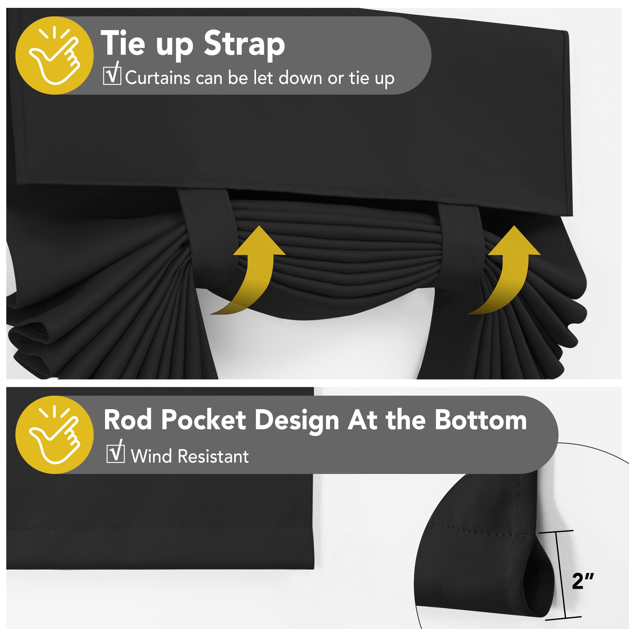 Blackout Door Curtain, Thermal Insulated, 26x80 Inch