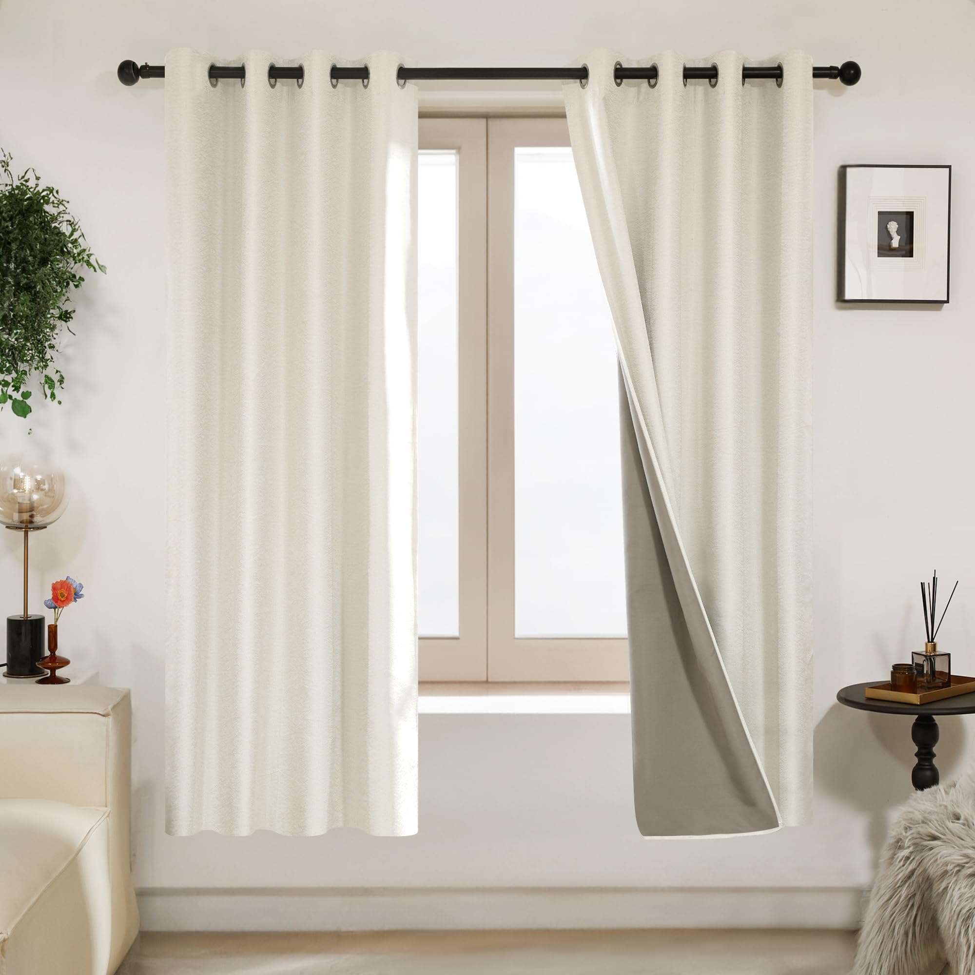 Pink Jacquard Blackout Curtains, 52x63 Inch