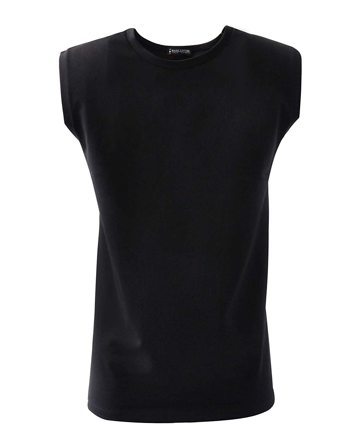 BASIC COTTON Free Spirit Premium Quality Cotton Men's Sleeveless Tank Top. Proudly Made in Italy (988)