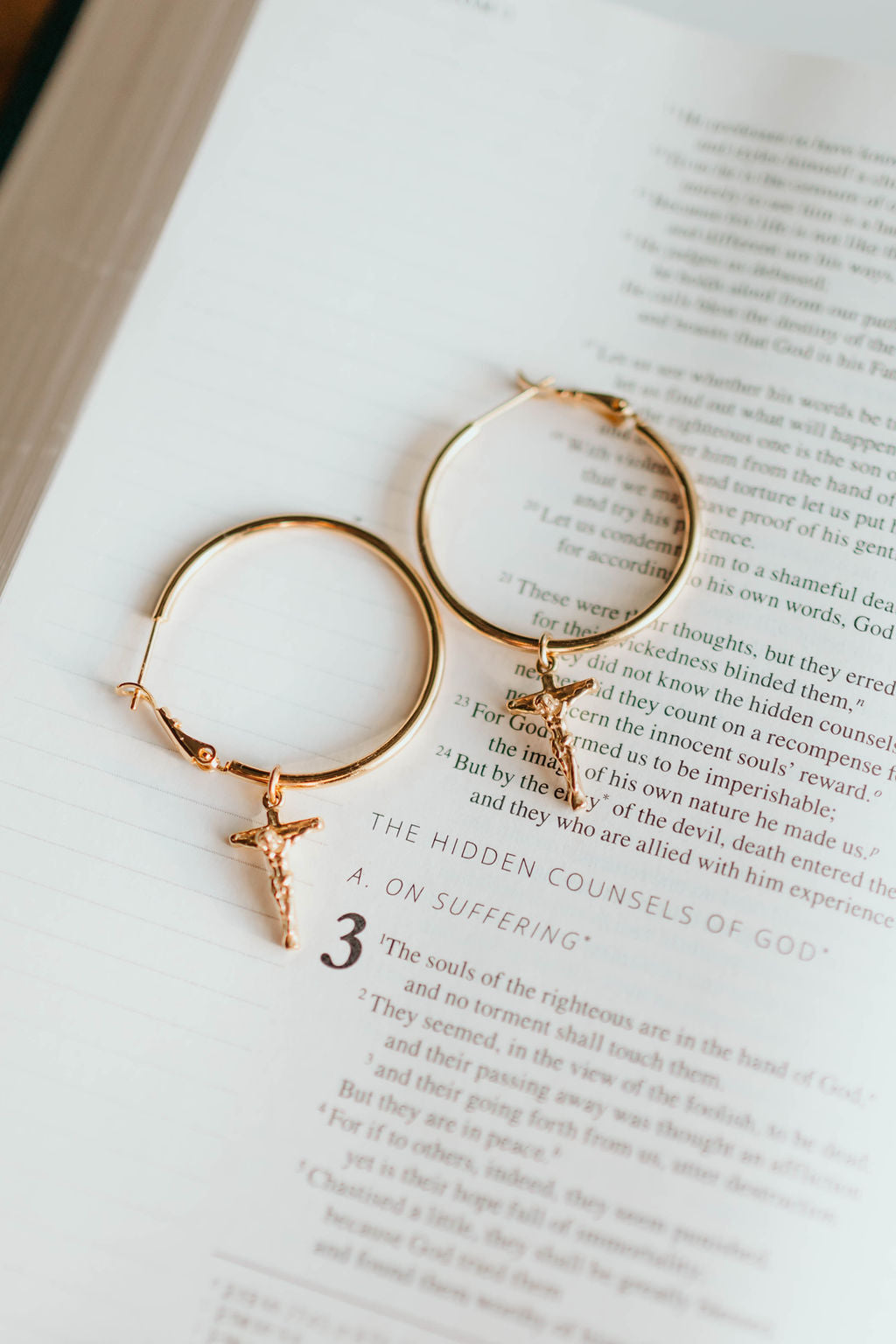 Crucifix Hoop Earrings