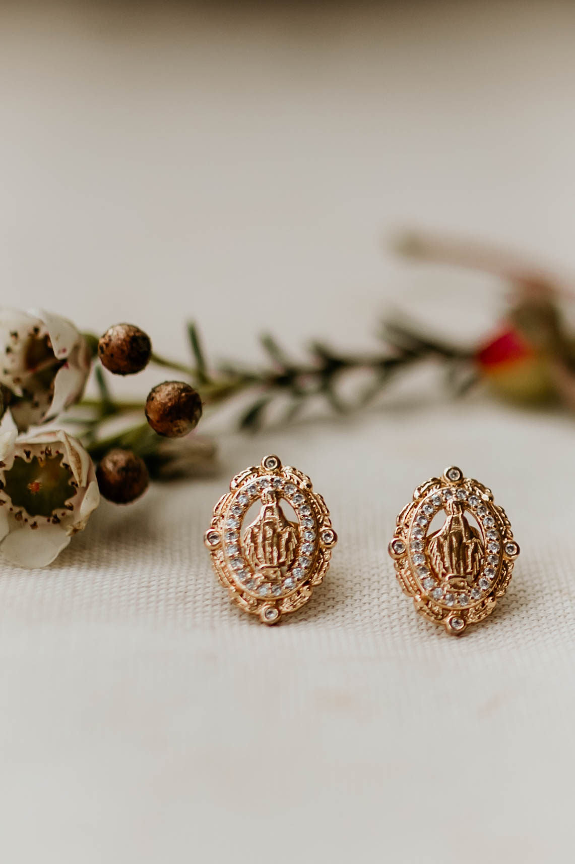 Vintage Virgin Mary Earrings