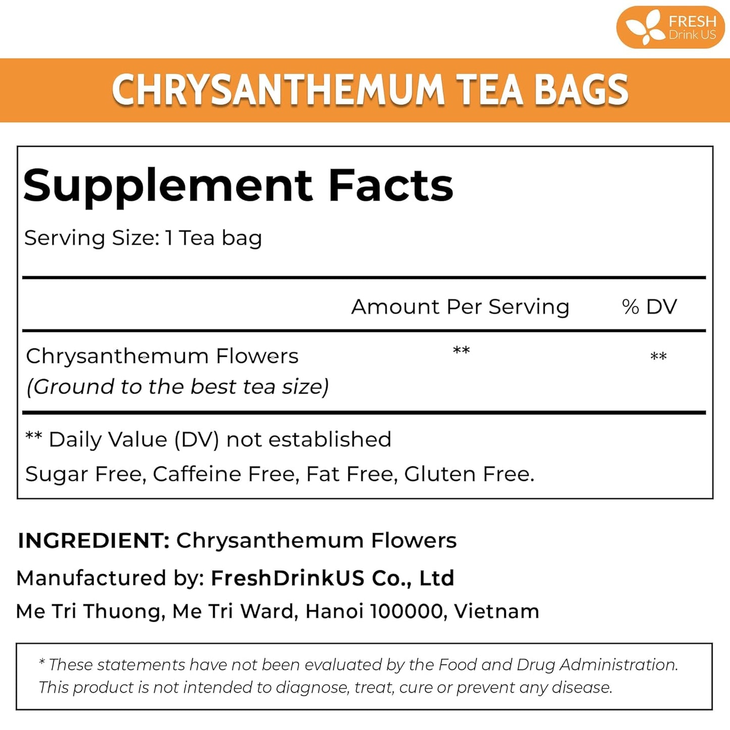 Premium 75 Chrysanthemum Flower Tea Bags