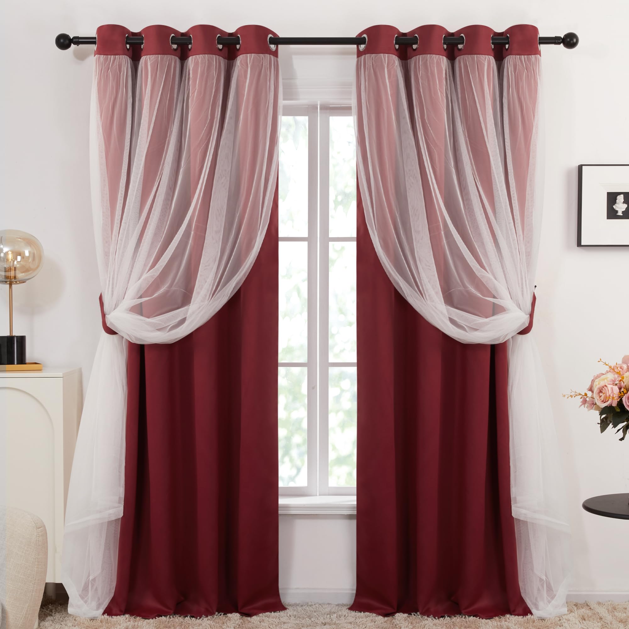 Double Layer Blackout & Sheer Curtains