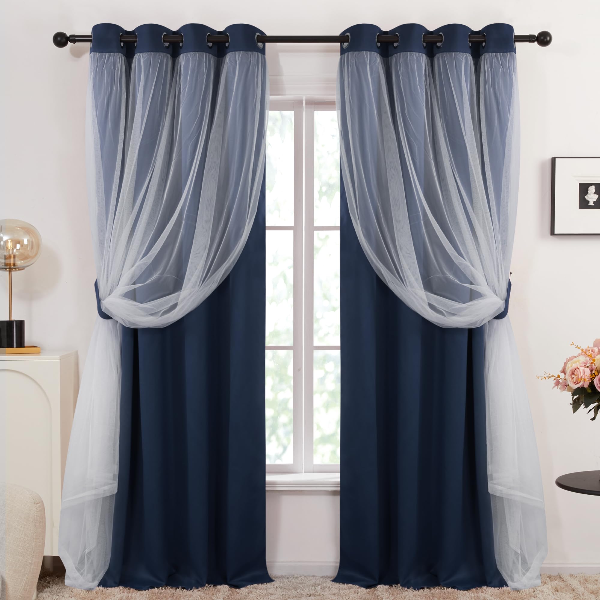 Double Layer Blackout & Sheer Curtains