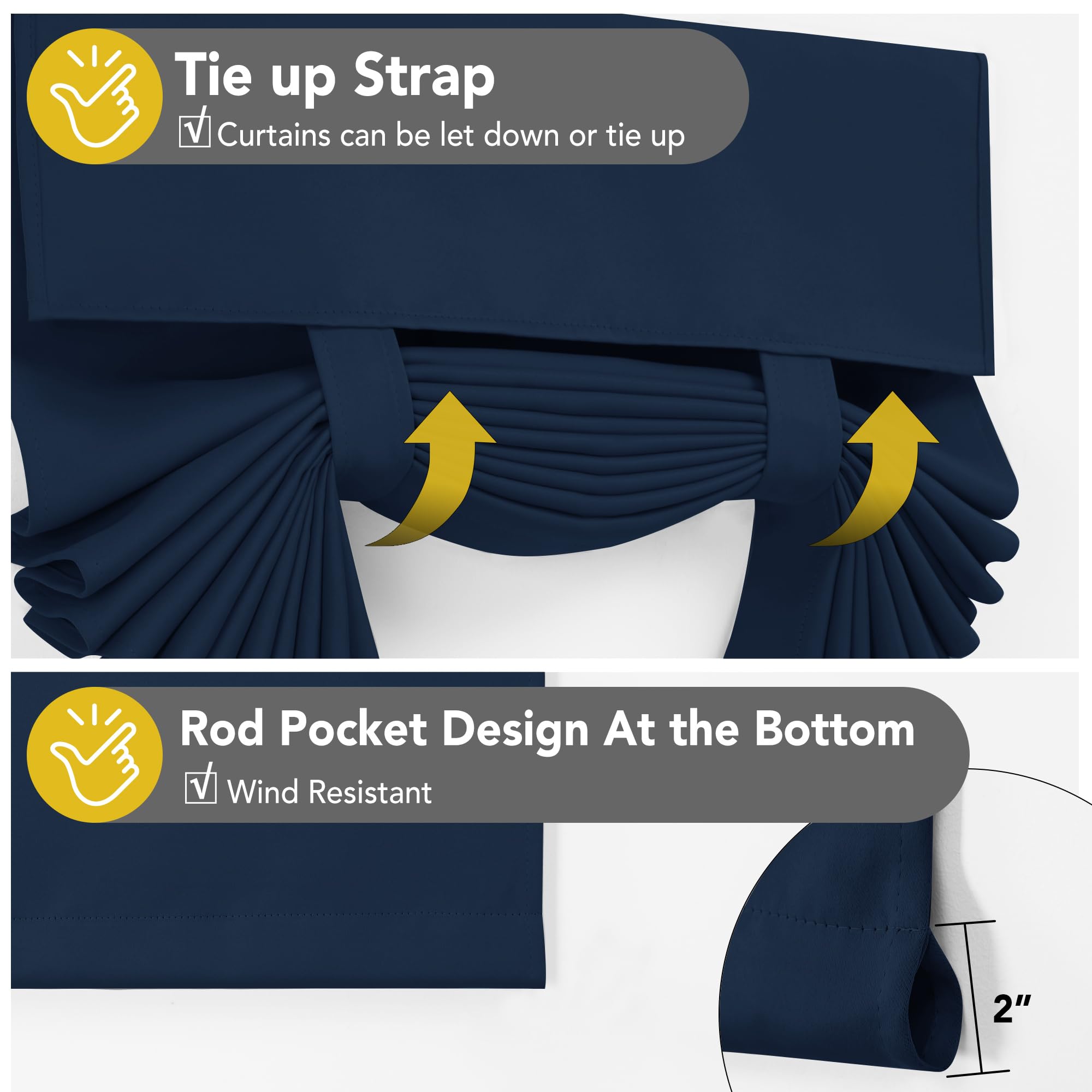 Blackout Door Curtain, Thermal Insulated, 26x80 Inch