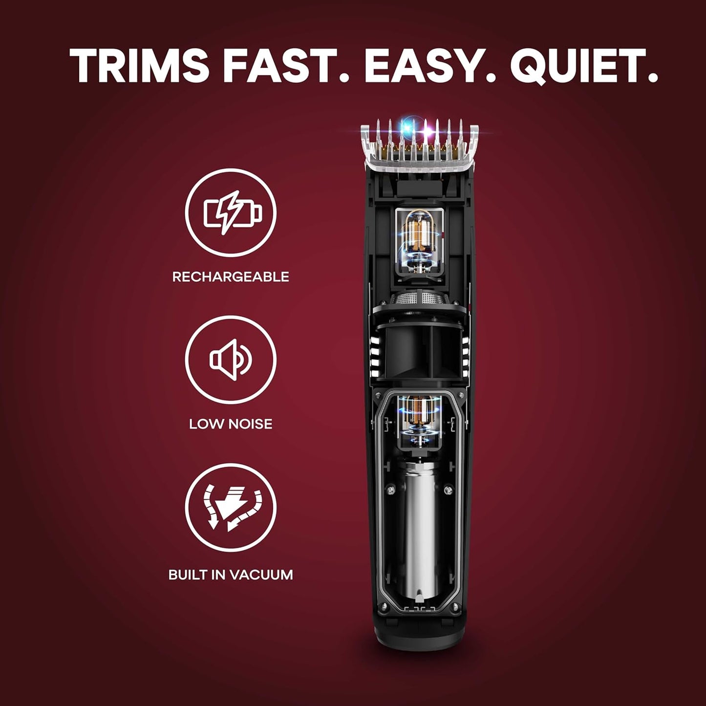 VACUTRIM Powerful Vacuum Hair Suction Electric Trimmer