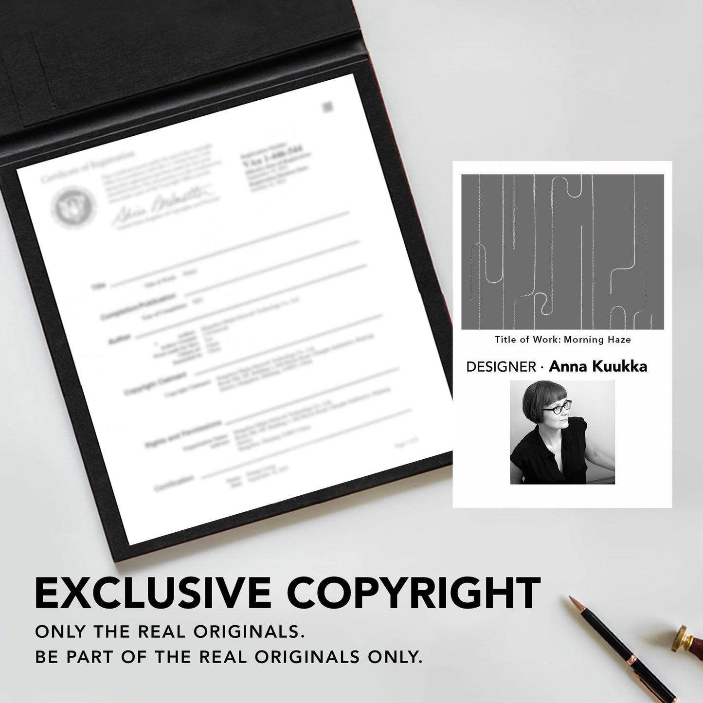 Room Darkening Curtains with Line Foil Print, Navy Blue, 2 Panels