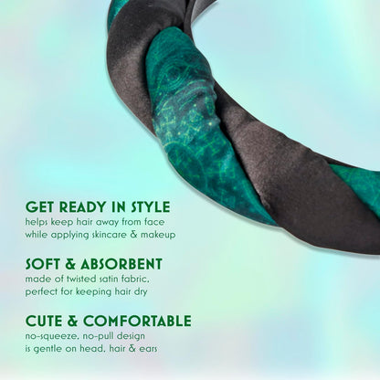 WICKED By Conair Elphaba Satin Twisted Spa Headband