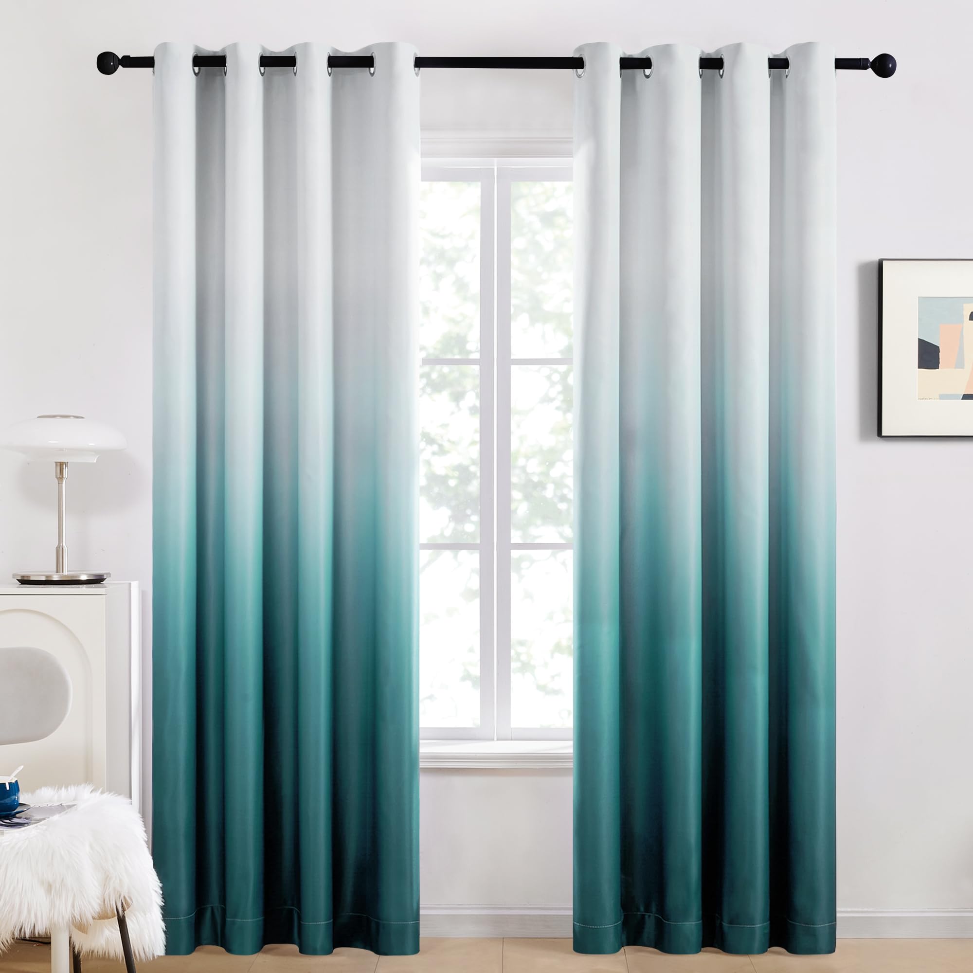 Gradient Light Blocking Room Darkening Curtains