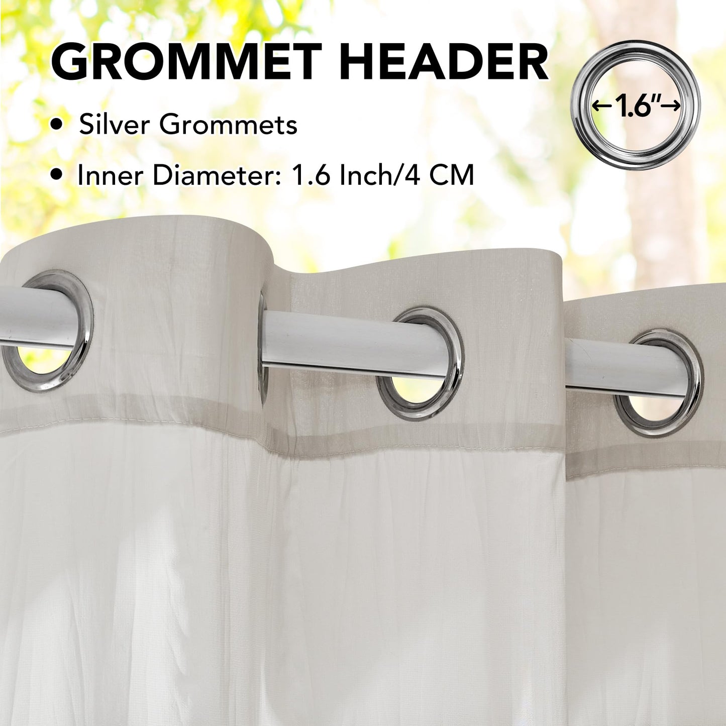 Sheer Grommet Curtains with Summer Flowers