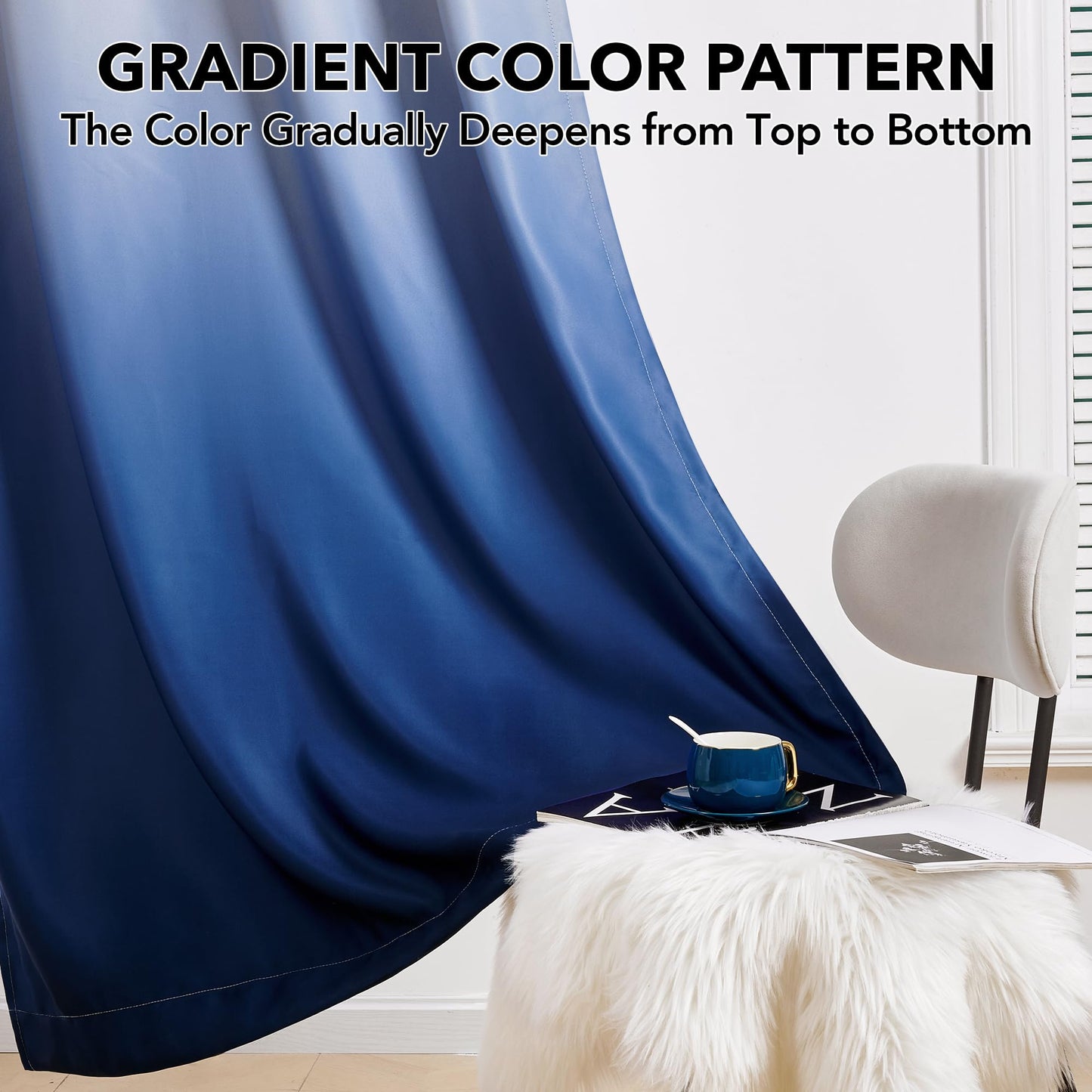 Gradient Light Blocking Room Darkening Curtains