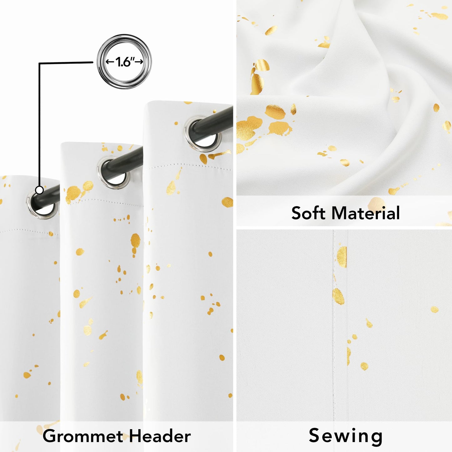 Thermal Blackout Curtains, Noise-Reducing, 2 Panels