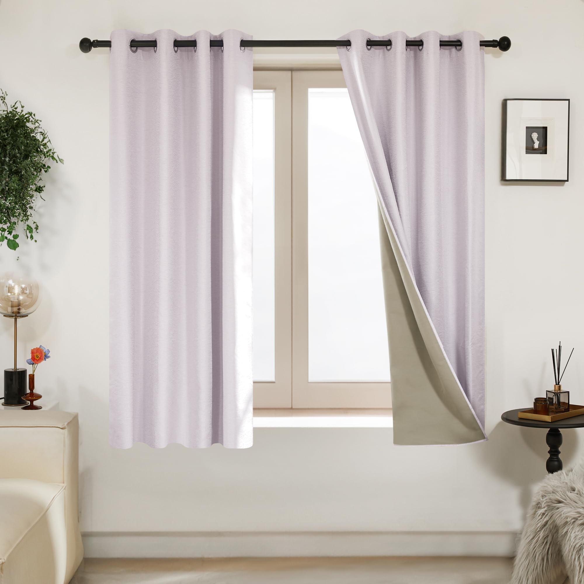 Pink Jacquard Blackout Curtains, 52x63 Inch