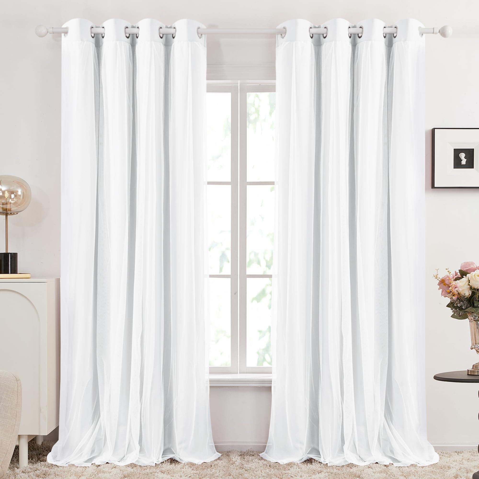 Double Layer Blackout & Sheer Curtains