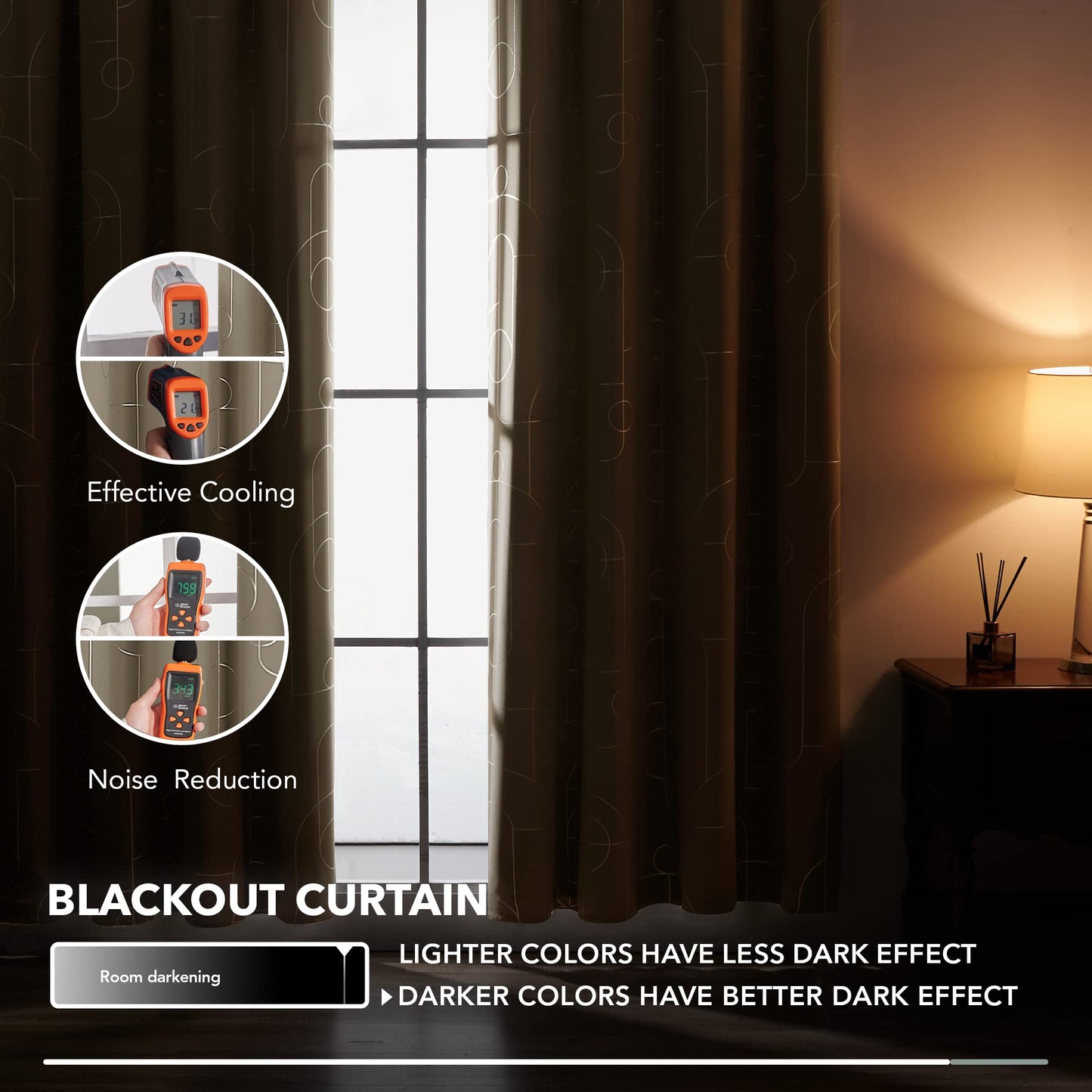 Geometric Blackout Curtains, 2 Panels