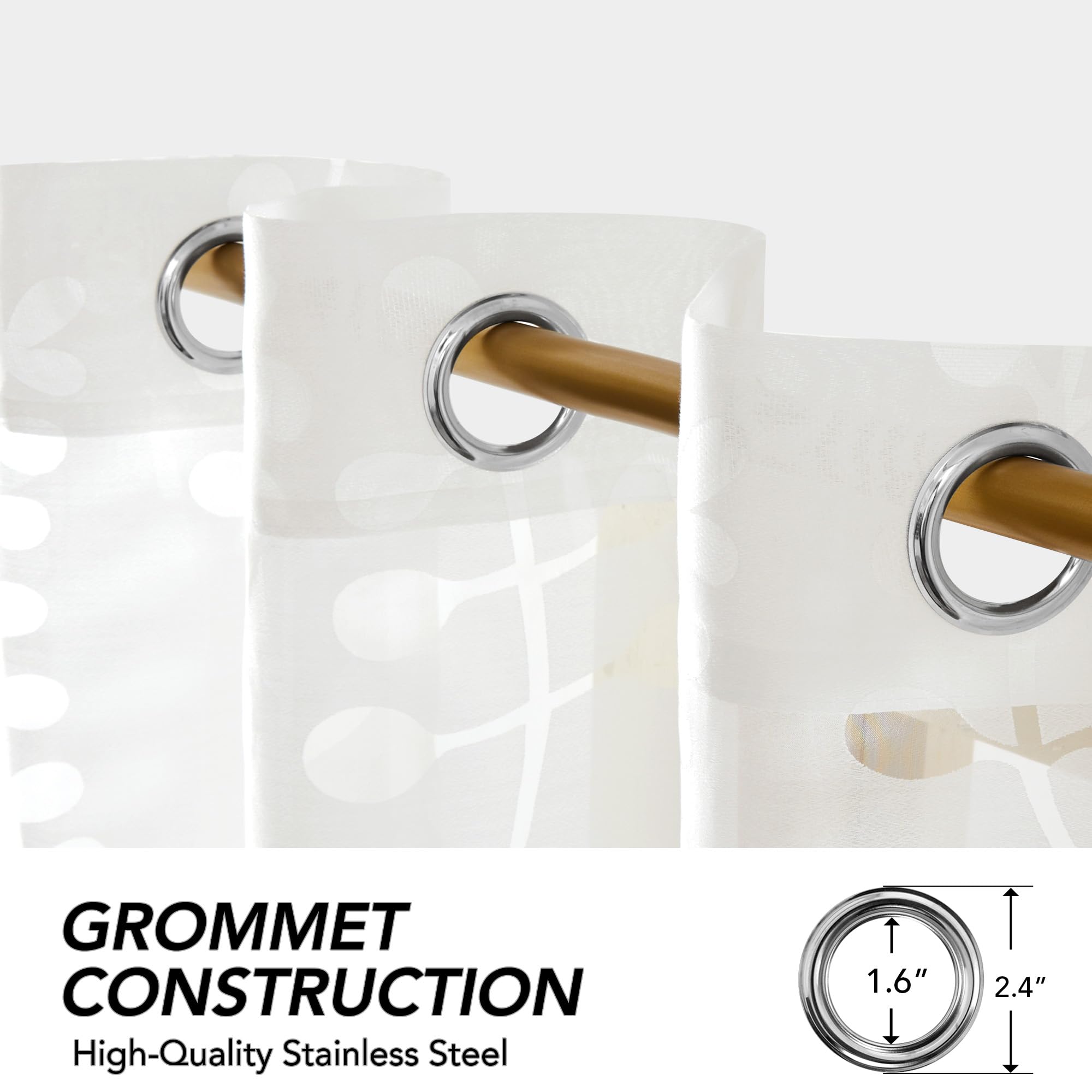 Sheer Grommet Curtains with Summer Flowers