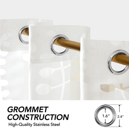 Sheer Grommet Curtains with Summer Flowers