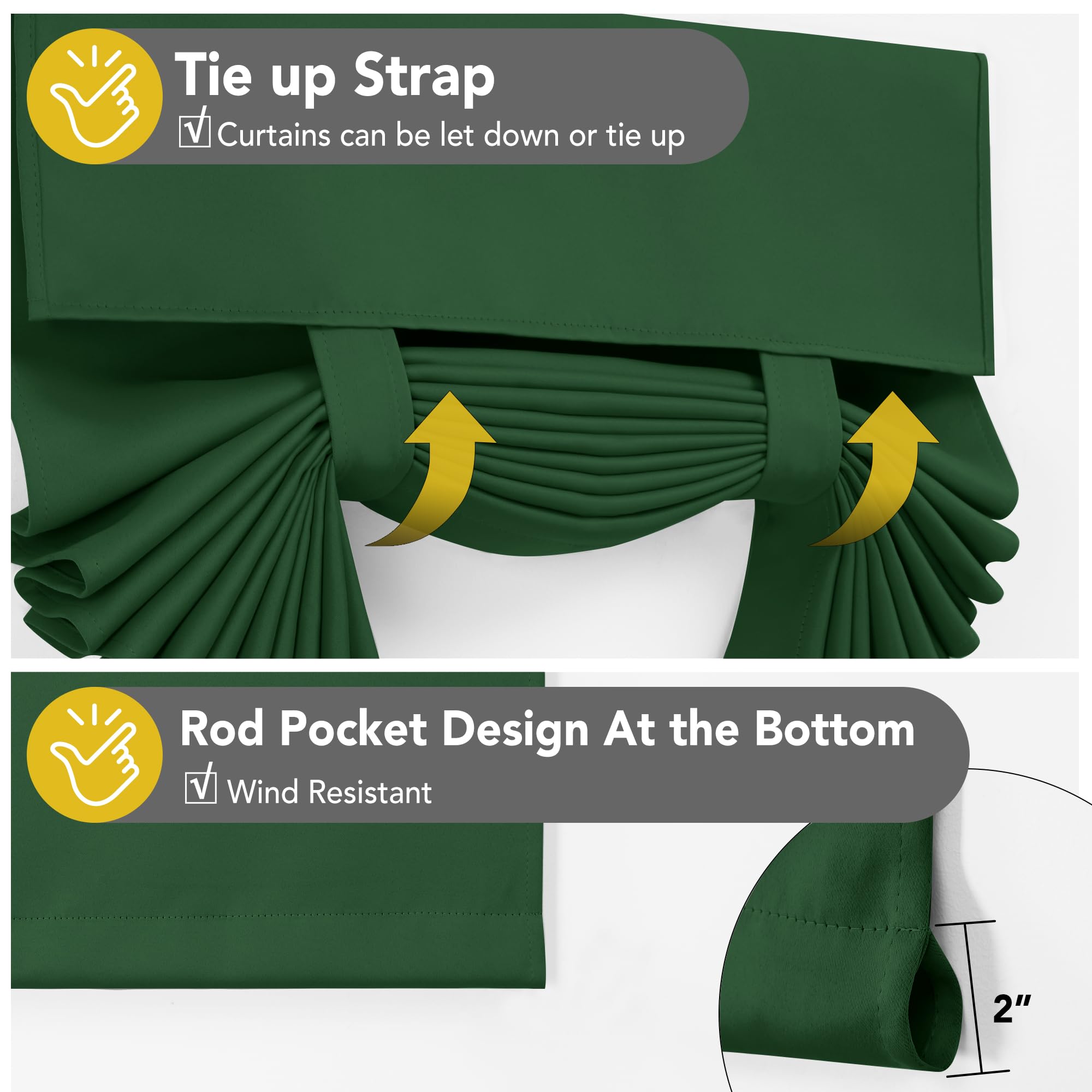 Blackout Door Curtain, Thermal Insulated, 26x80 Inch