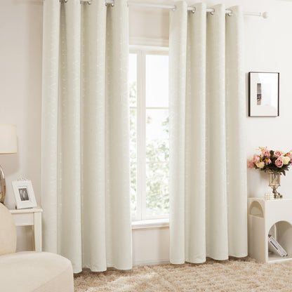 Thermal Blackout Curtains with Silver Foil Print