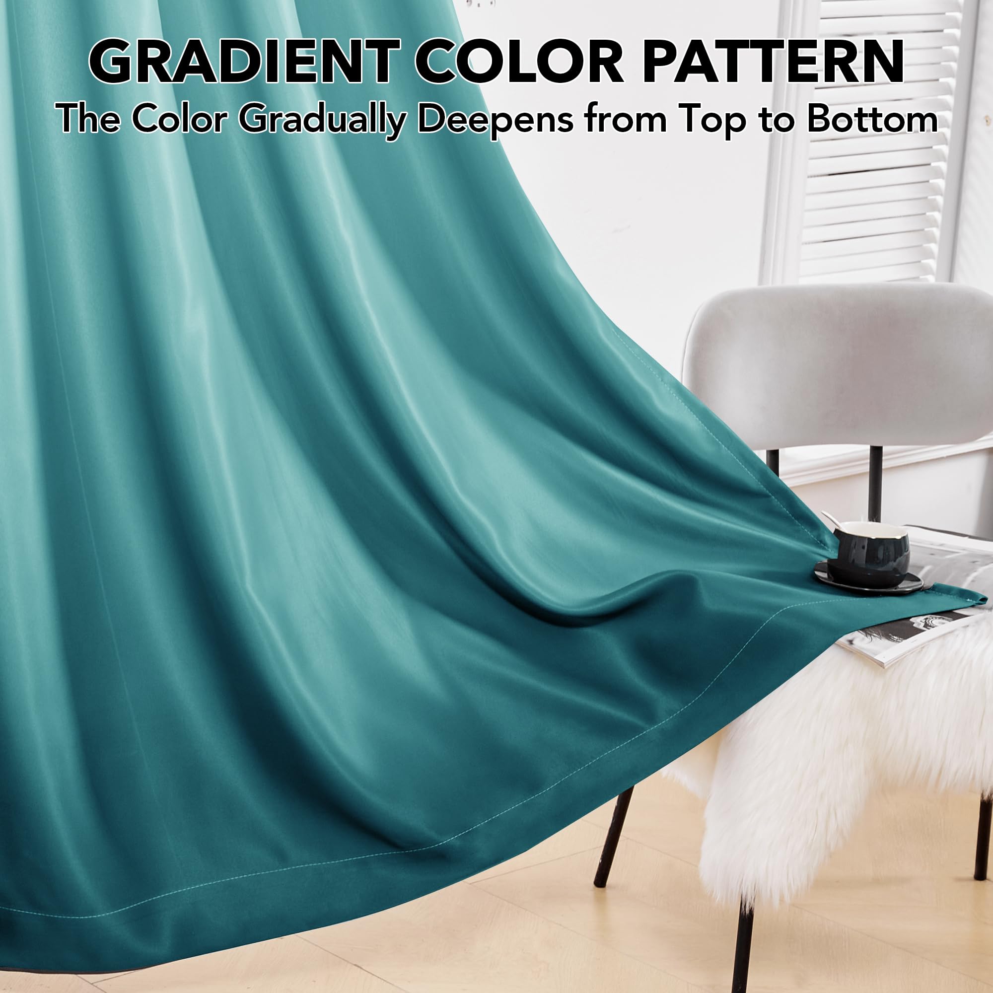 Gradient Light Blocking Room Darkening Curtains