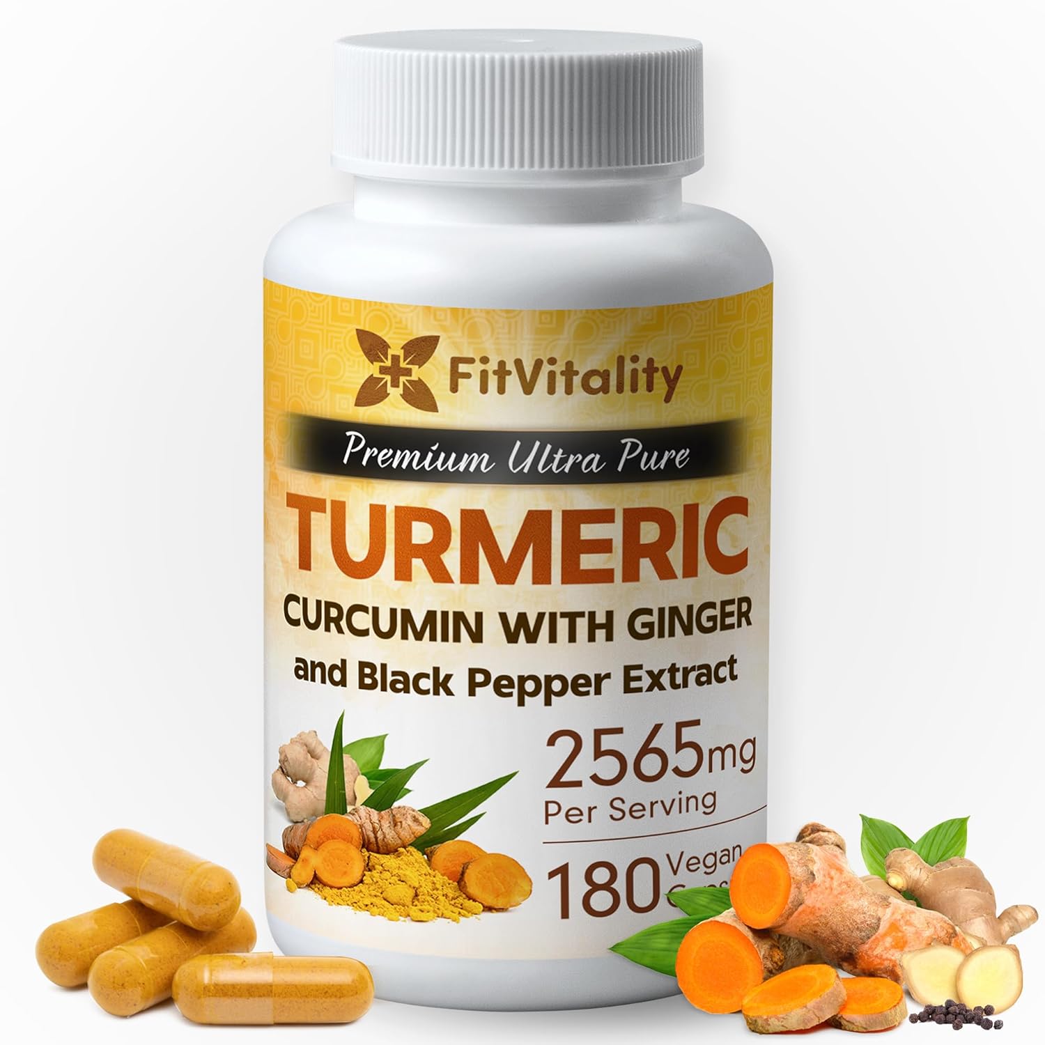 Turmeric Curcumin & BioPerine Black Pepper Extract, Non – GMO, Gluten-Free, Vegan Capsules