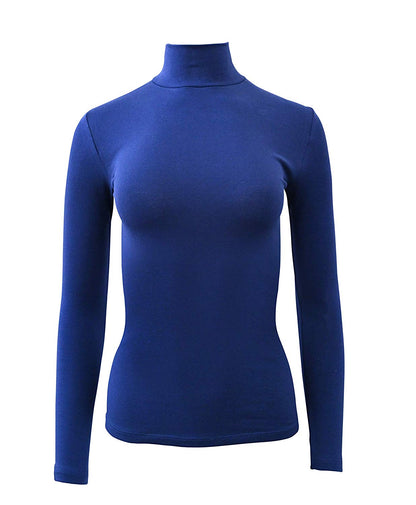 BASIC COTTON Free Spirit Premium Quality Cotton Women's Turtleneck Long-Sleeved T-Shirt.