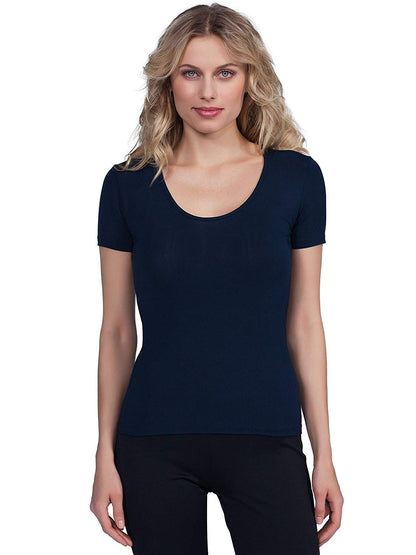 EGI Luxury Modal Women's T-Shirt. Proudly Made in Italy ( Deep Crew Neck 1142)