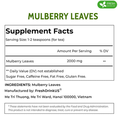 Permium Mulberry Leaves, Mulberry Loose Leaf Herbal Tea, No Additives, No Caffeine, Vegan
