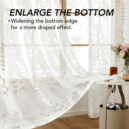 Sheer Grommet Curtains with Summer Flowers