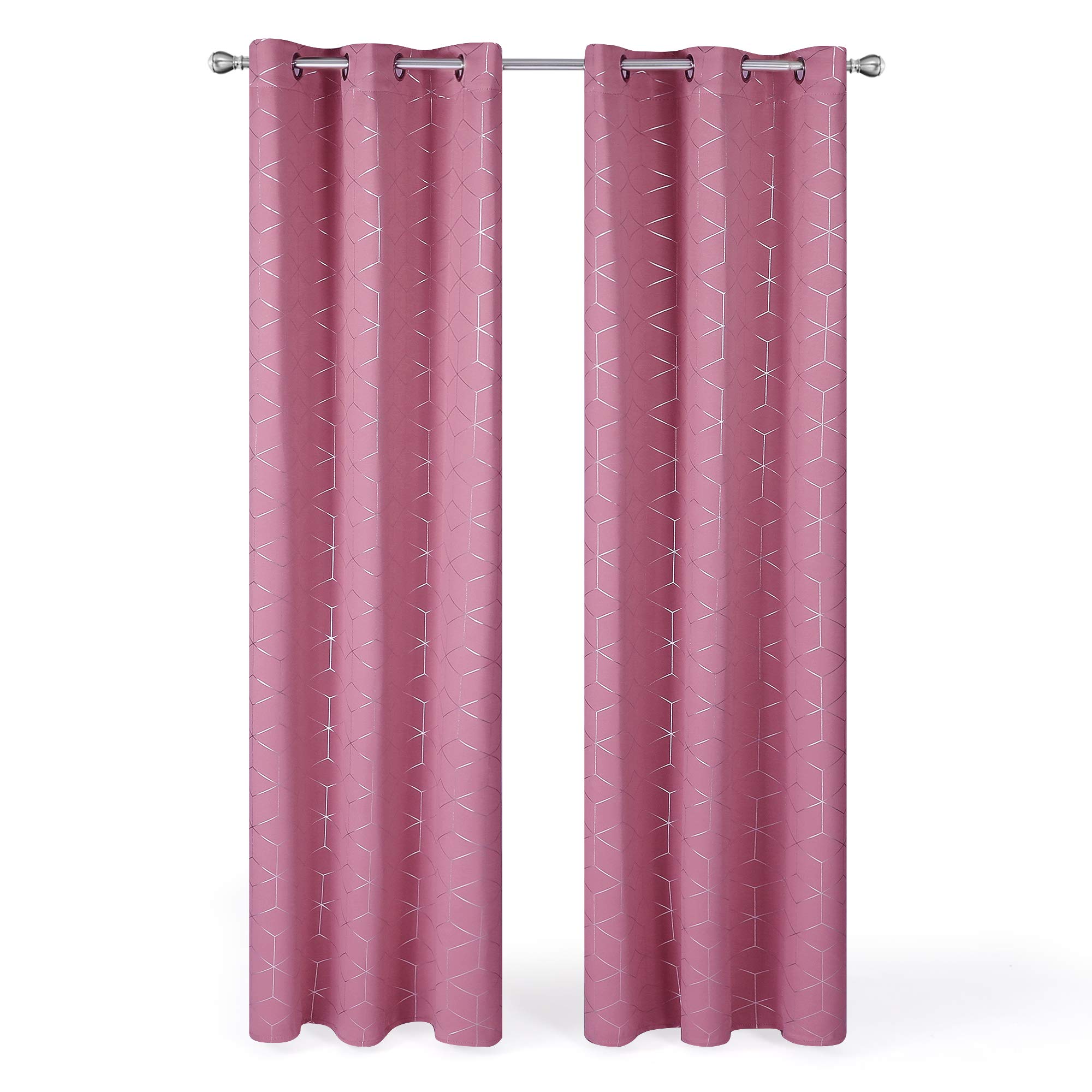 Thermal Blackout Curtains with Silver Foil Print