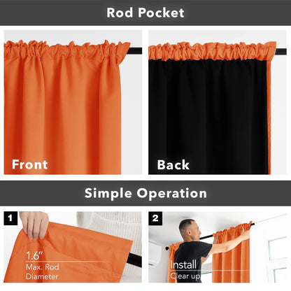Thermal Insulated Blackout Drapes, 52x108 Inch, 2 Panels