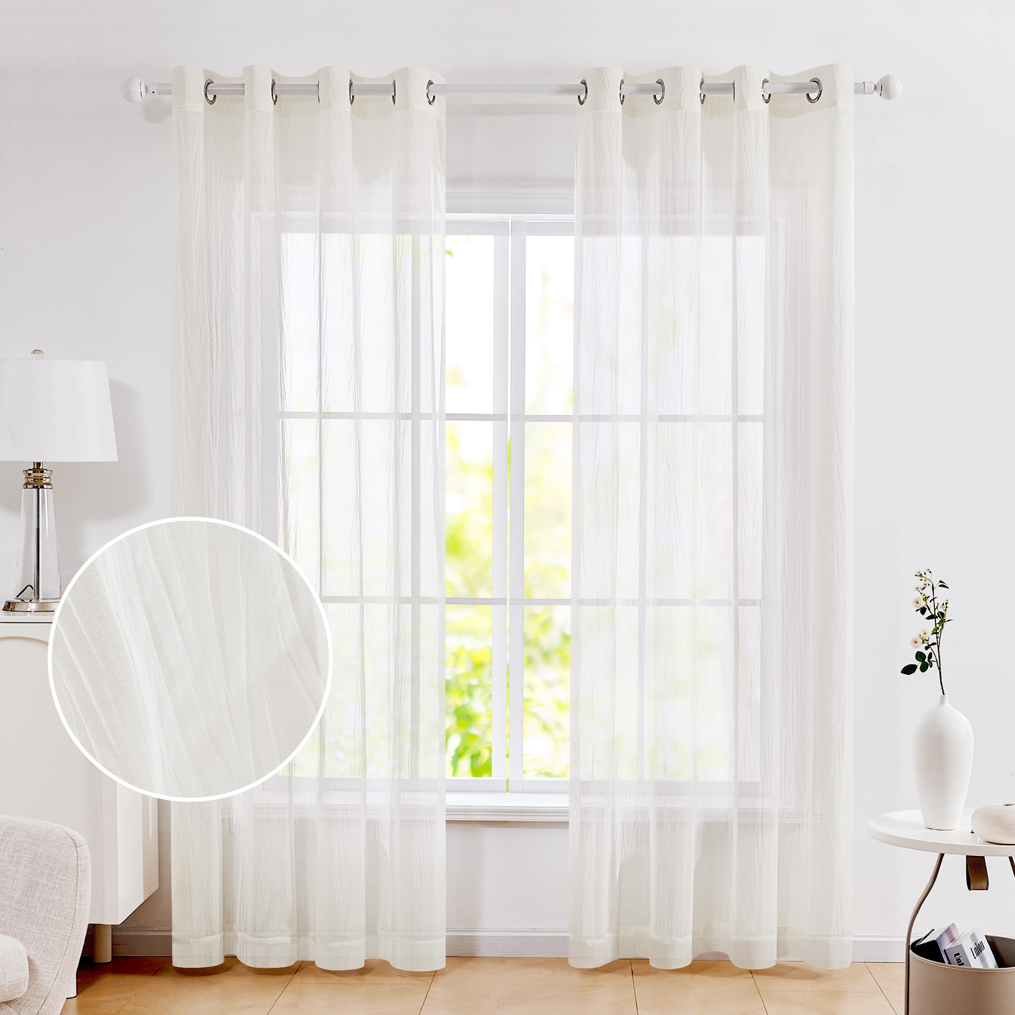 Sheer Grommet Curtains with Summer Flowers